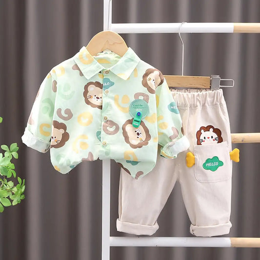The Lion Judge Casual Cartoon Shirt N Pants For Kids Toddler 1 - Minitaq baby kids clothes dress