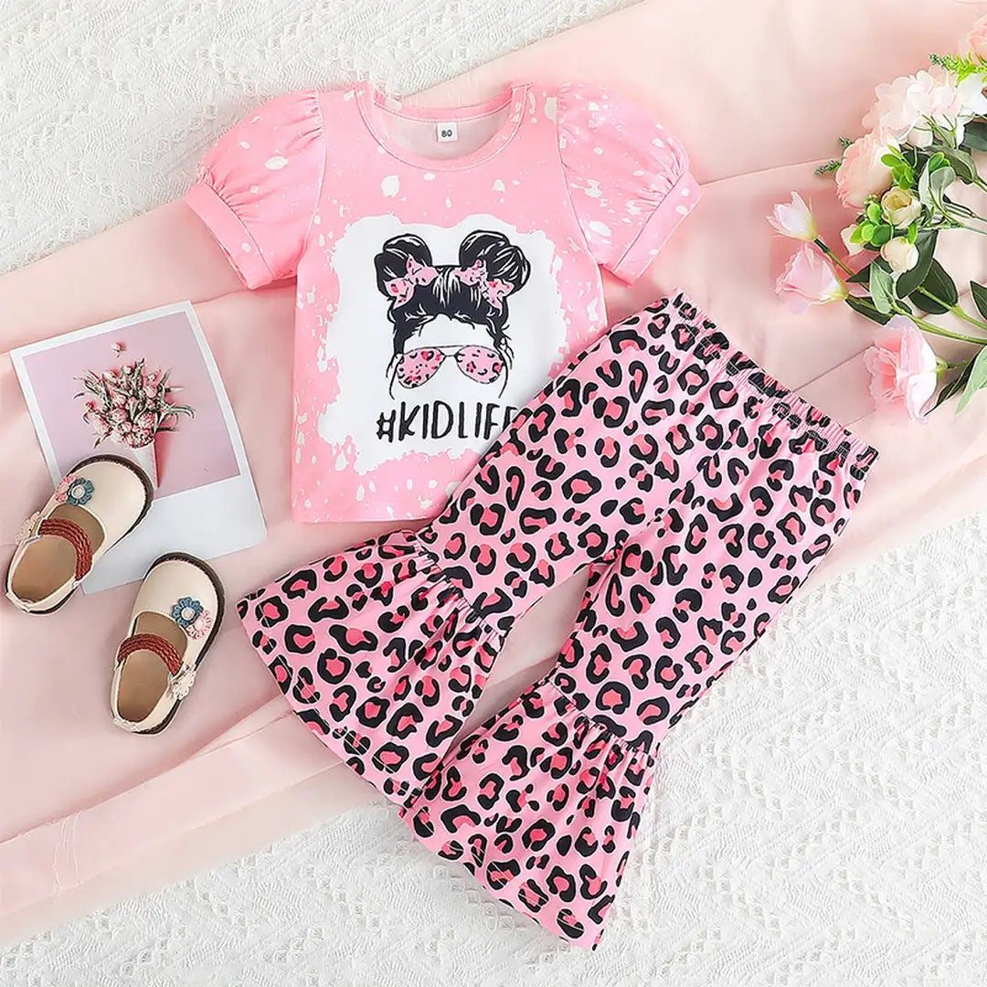 The Kid Life Pink Top With Leopard Style Trouser 1 - Minitaq baby kids clothes dress