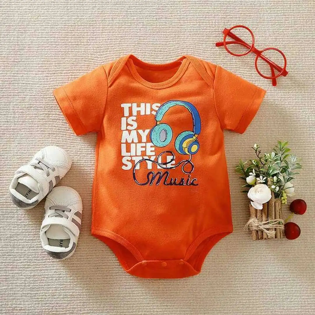 My Life Style Orange Baby Romper 1 - Minitaq baby kids clothes dress