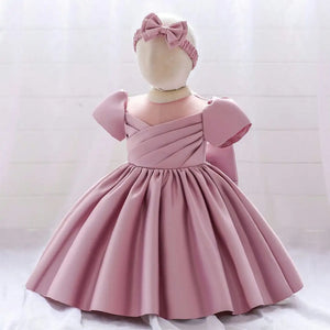 Dark Pink Line Over Style Formal Wear Frock 1 - Minitaq baby kids clothes dress