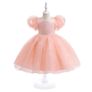 Organza Puffy Short Sleeve Stylish Dress 1 - Minitaq baby kids clothes dress