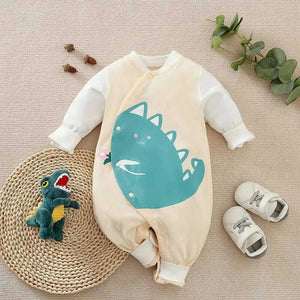 Casual Cartoon Cream White Baby Romper 1 - Minitaq baby kids clothes dress