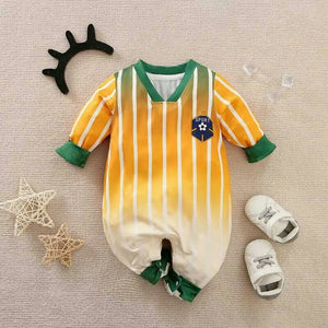 Football Sports Style Yellow Green Romper 1 - Minitaq baby kids clothes dress