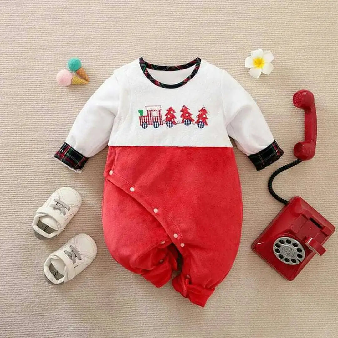 Red Trees Casual Baby Romper 1 - Minitaq baby kids clothes dress