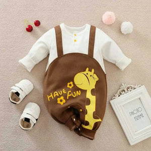 Have Fun Brown White Baby Romper 1 - Minitaq baby kids clothes dress