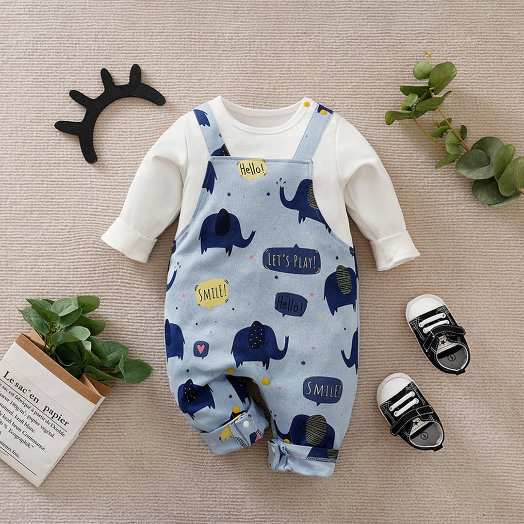 Casual Blue White Dungaree Style Baby Romper 1 - Minitaq baby kids clothes dress