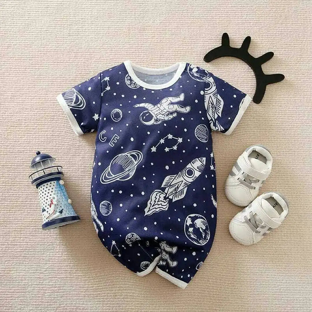 Space Zone Dark Blue Baby Romper 1 - Minitaq baby kids clothes dress