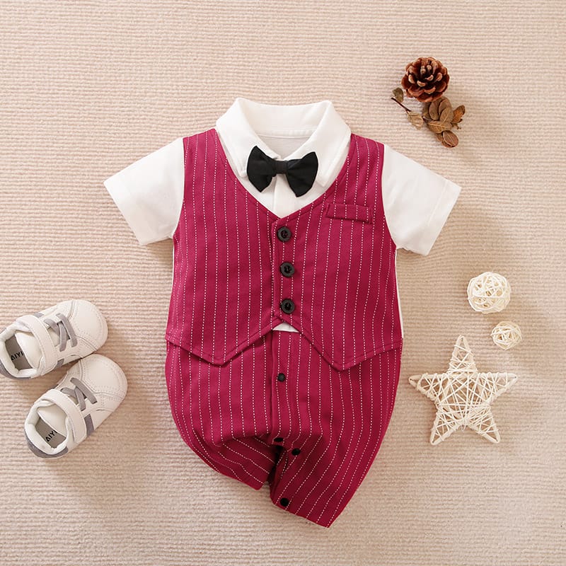 Elegant Red Summer Style Baby Romper 1 - Minitaq baby kids clothes dress