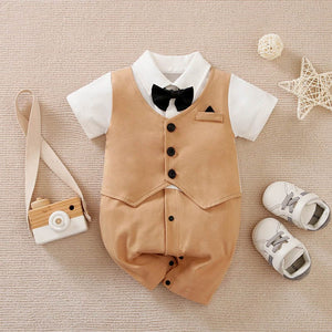 Smart Beige Color Summer Stylish Baby Romper 1 - Minitaq baby kids clothes dress