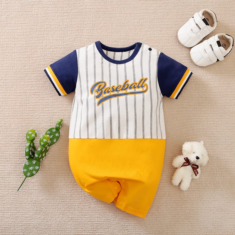 Baseball Summer Sports Style Baby Romper 1 - Minitaq baby kids clothes dress