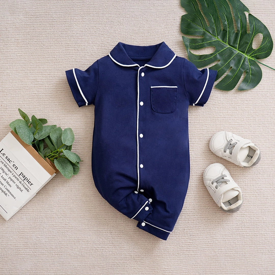 Comfy Cotton Baby Dark Blue Sleeping Romper 1 - Minitaq baby kids clothes dress