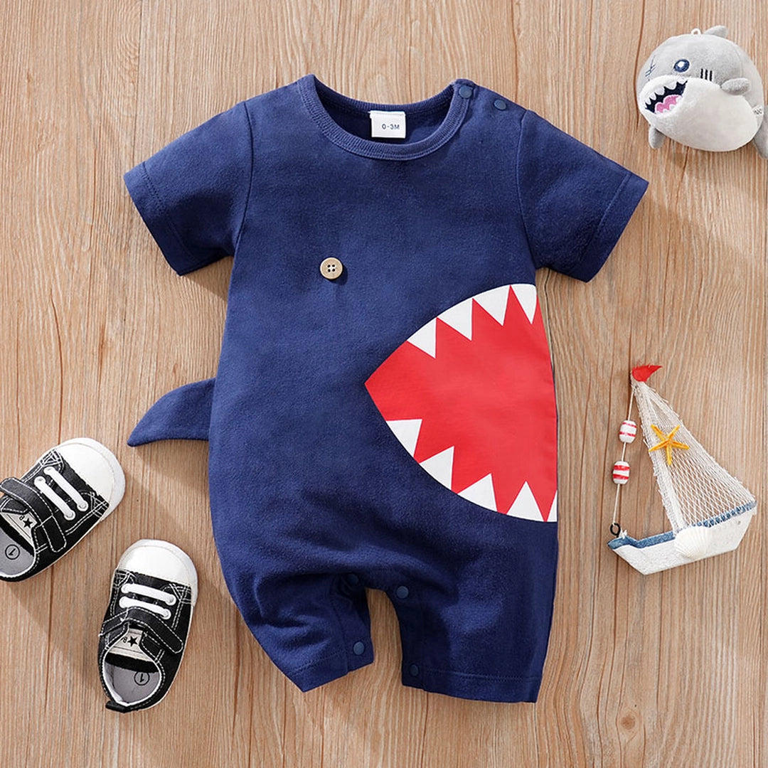 The Blue Shark Bite Stylish Baby Romper 1 - Minitaq baby kids clothes dress