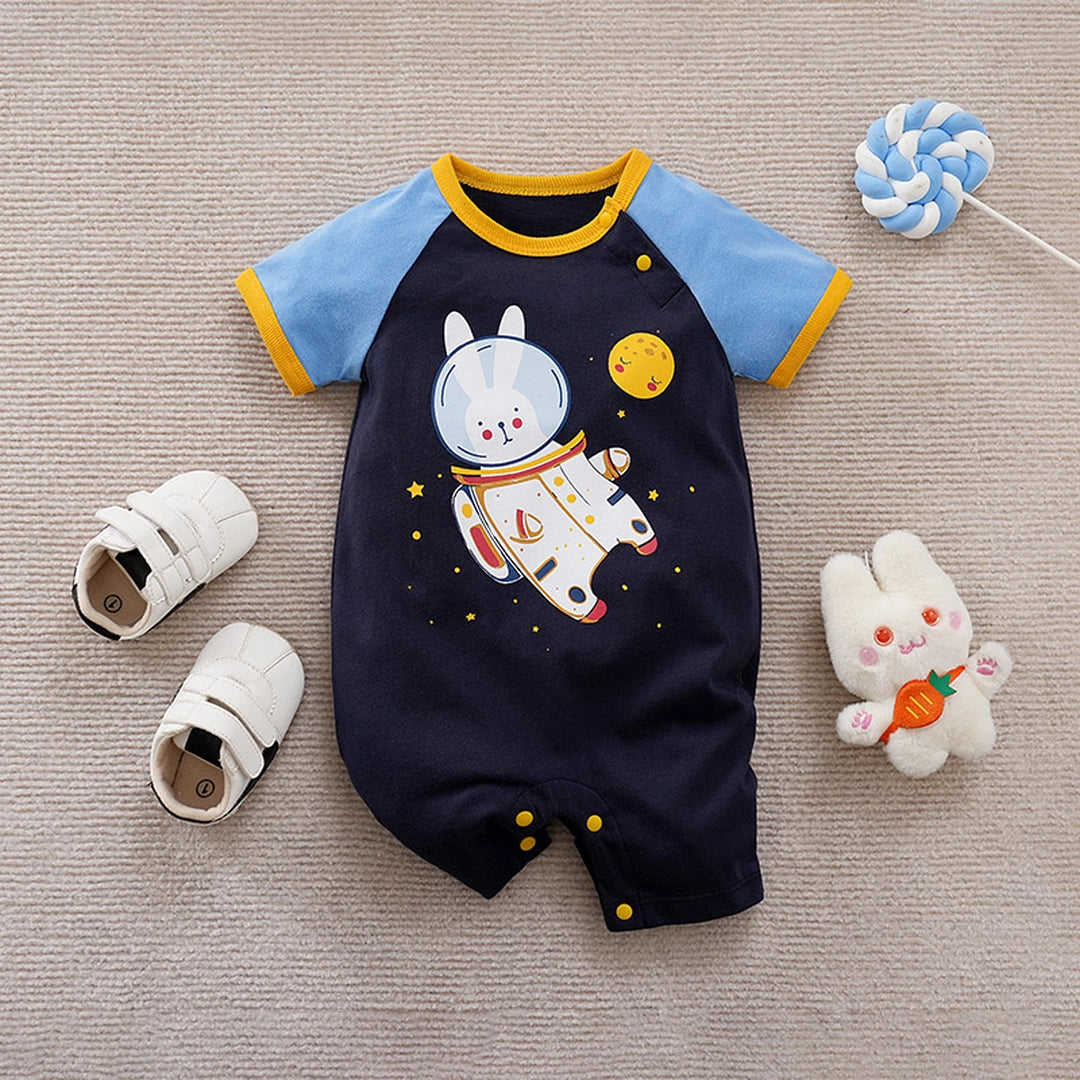 The Bunny Space Adventure Cotton Summer Romper 1 - Minitaq baby kids clothes dress