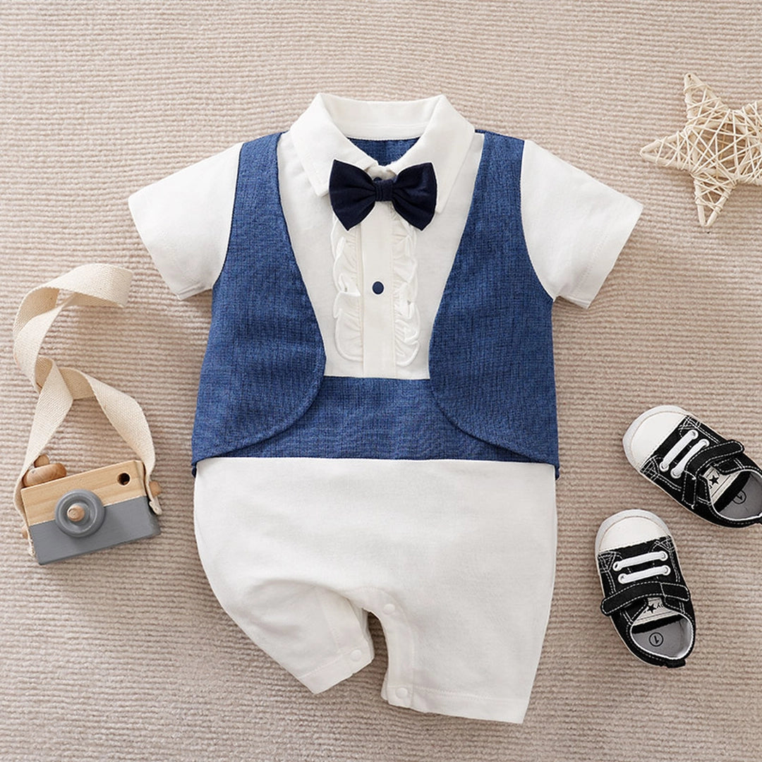 The Smart Arabian Blue White Summer Cotton Romper 1 - Minitaq baby kids clothes dress