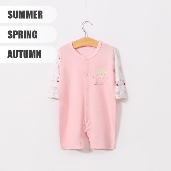 Soft Baby Girl Pink Cotton Romper 2 - Minitaq baby kids clothes dress