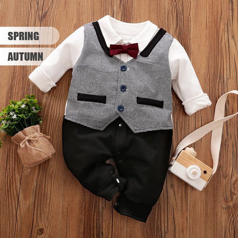 Smart Baby Romper Dress With Bow Tie 2 - Minitaq baby kids clothes dress