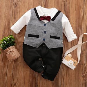 Smart Baby Romper Dress With Bow Tie 1 - Minitaq baby kids clothes dress