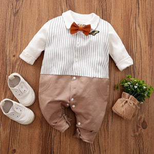 Smart Elegant Romper Dress With Bow Tie 1 - Minitaq baby kids clothes dress