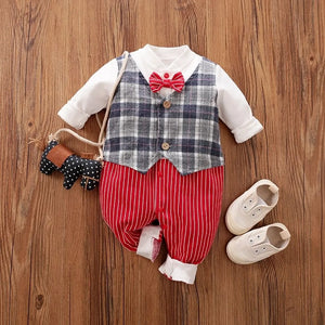 Casually Formal Waist Coat Style Baby Romper 1 - Minitaq baby kids clothes dress