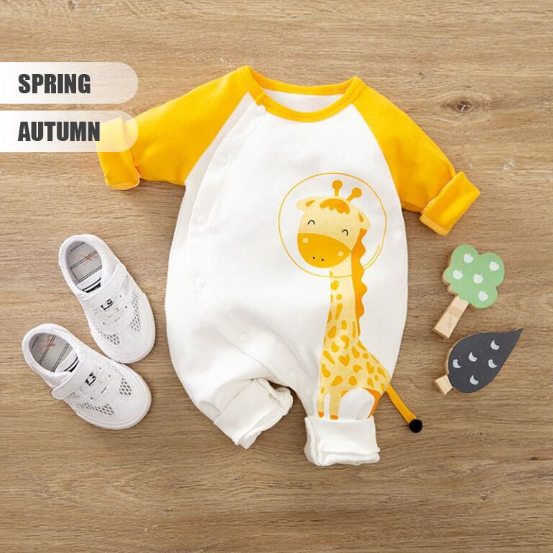 Sweet Yellow Cartoon Giraffe Baby Romper 2 - Minitaq baby kids clothes dress