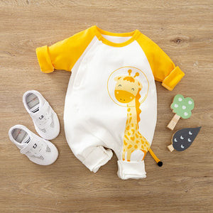 Sweet Yellow Cartoon Giraffe Baby Romper 1 - Minitaq baby kids clothes dress