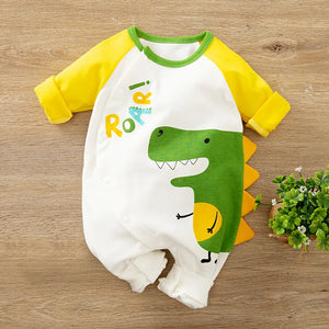 Cute Dinosaur Yellow Baby Romper 1 - Minitaq baby kids clothes dress