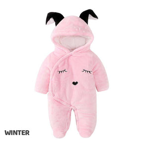 Comfy Animal Thickened Hooded Sleeping Suit 2 - Minitaq baby kids clothes dress