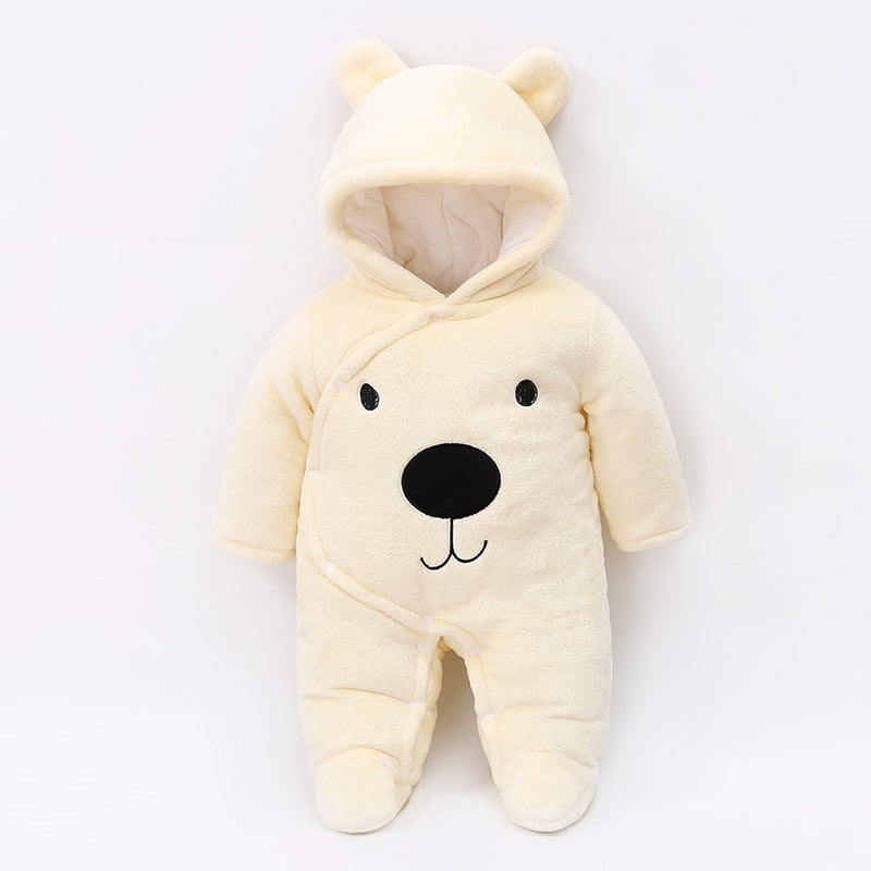 Soft Bear Thick Winter Hooded Romper 1 - Minitaq baby kids clothes dress