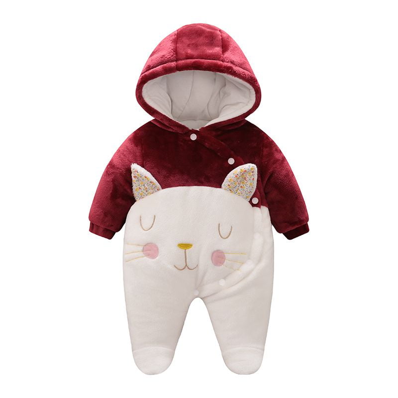 Comfortable Thick Winter Cute Cat Baby Romper 1 - Minitaq baby kids clothes dress