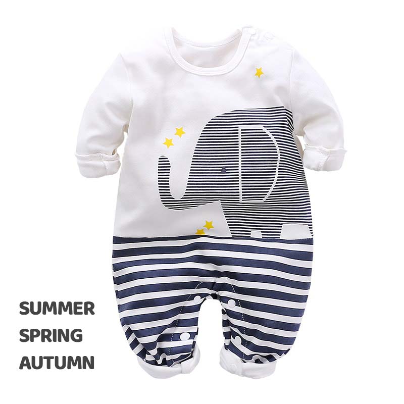 Elephant and Stars with Bottom Stripes Pattern 2 - Minitaq baby kids clothes dress