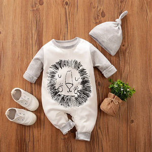 The Animal Lion Soft White Romper with Hat 1 - Minitaq baby kids clothes dress