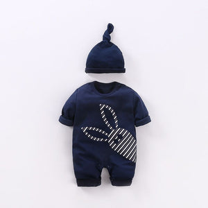 Casual Blue Carrot Rabbit Full Sleeve Cap Romper 1 - Minitaq baby kids clothes dress