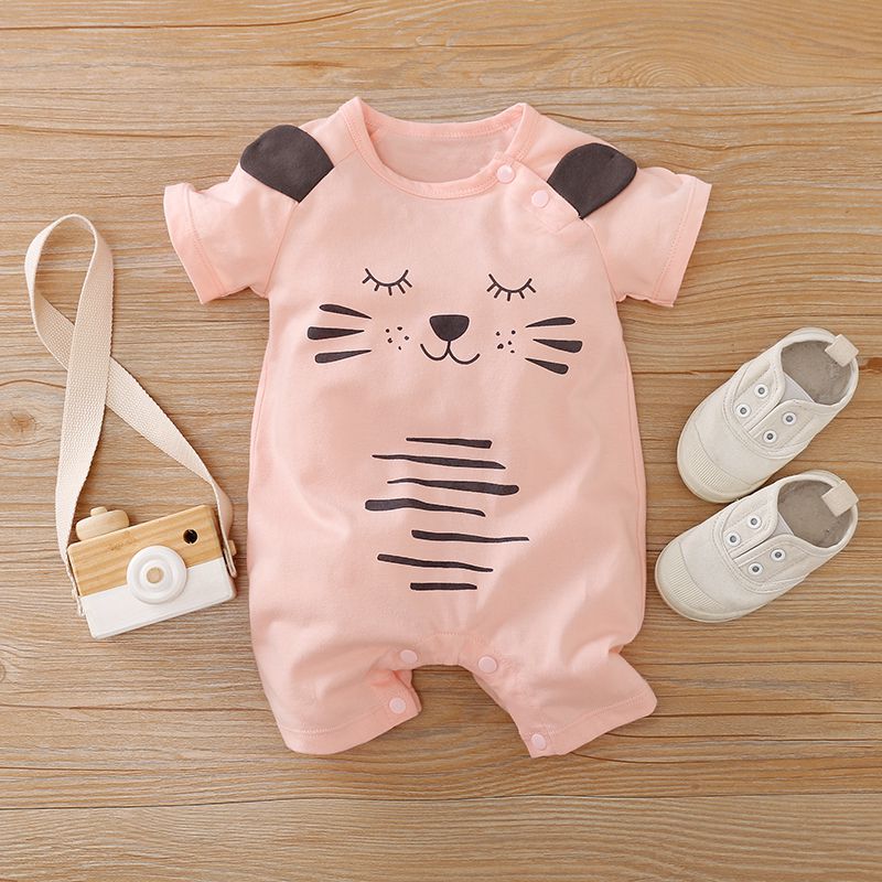 Cute Pink Animal Summer Romper 1 - Minitaq baby kids clothes dress