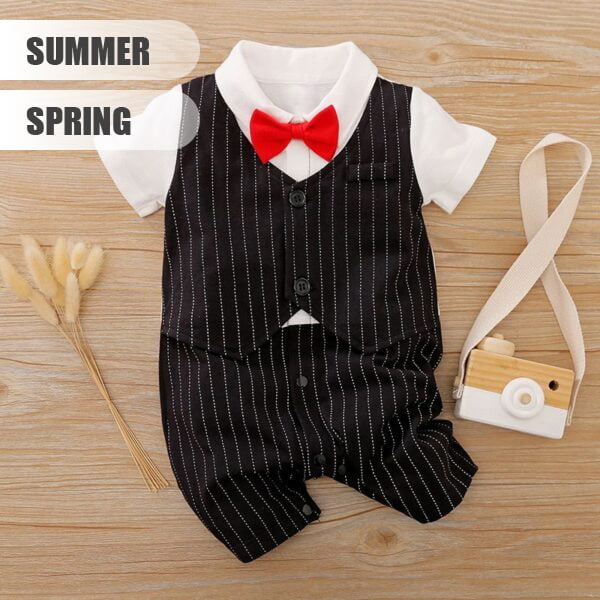 Black and White Formal Baby romper with Red bow 2 - Minitaq baby kids clothes dress