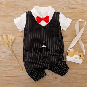 Black and White Formal Baby romper with Red bow 1 - Minitaq baby kids clothes dress