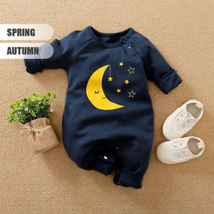 Comfortable Romper with yellow moon and stars 2 - Minitaq baby kids clothes dress