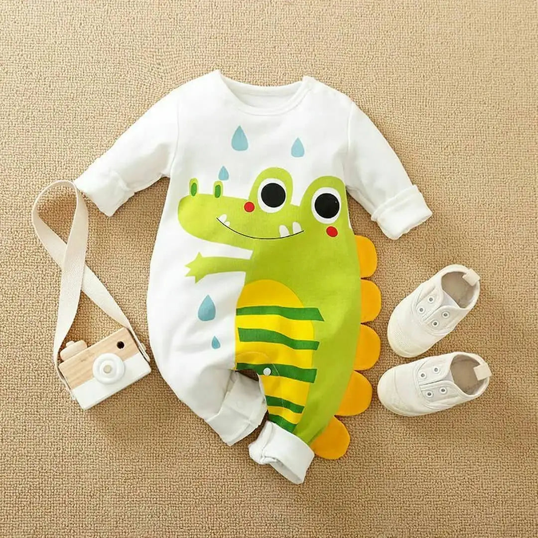 Cute Alligator Full Sleeve Baby Romper 1 - Minitaq baby kids clothes dress