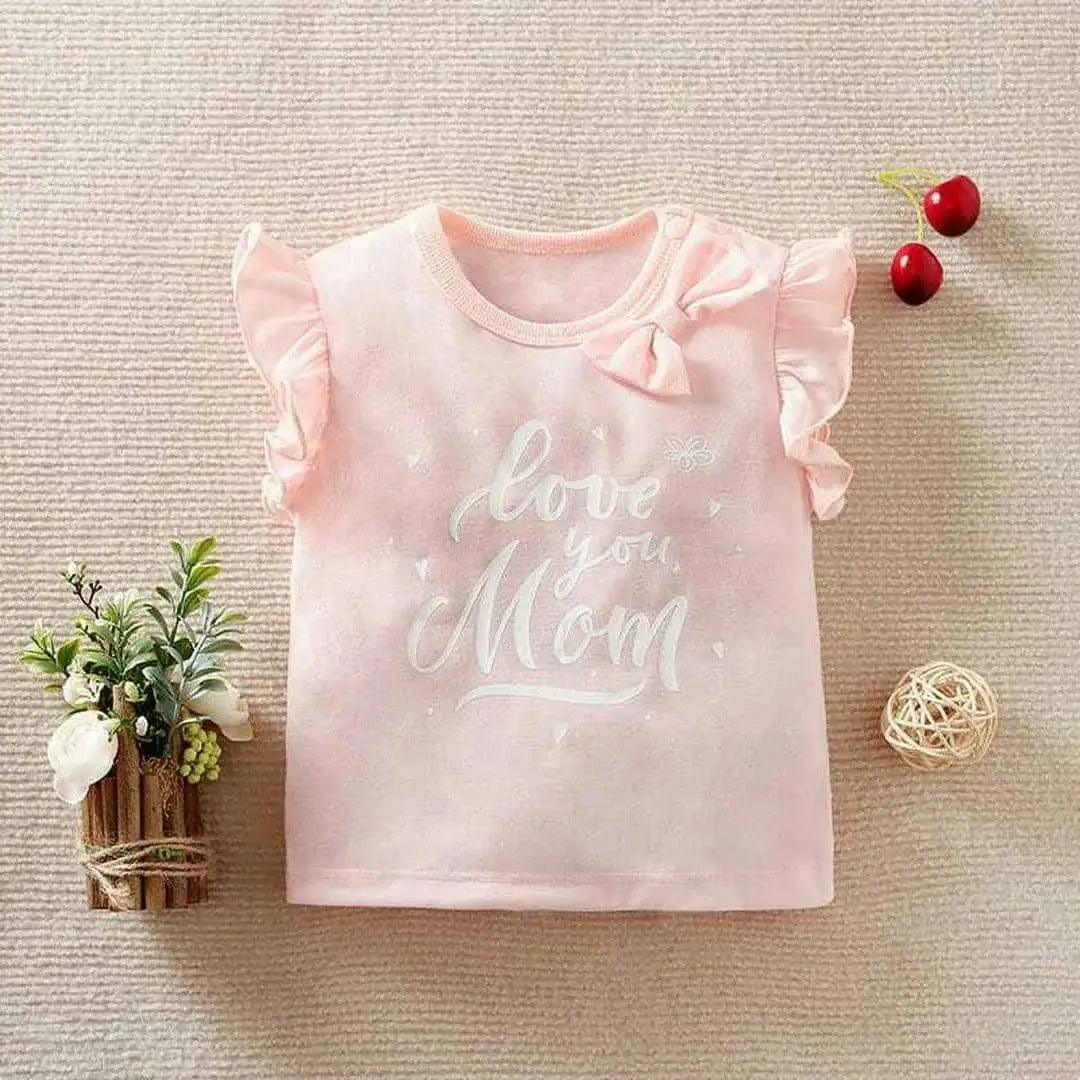 Love Mom Baby Girl Pink Top 1 - Minitaq baby kids clothes dress