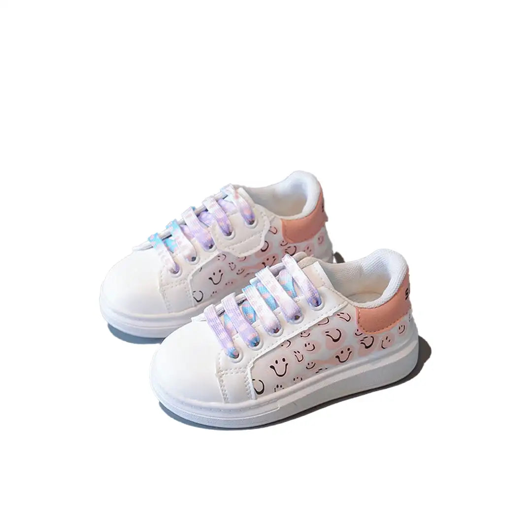 Elegant White Girls Kids Shoes With Doodle Pattern 1 - Minitaq baby kids clothes dress