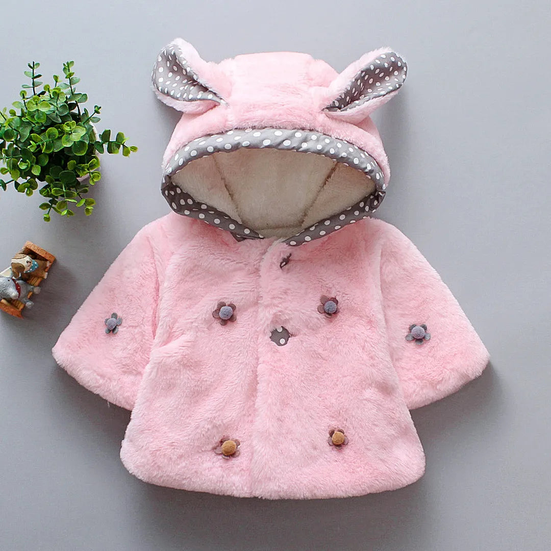 Soft Pink Hooded Baby Girl Winter Coat 1 - Minitaq baby kids clothes dress