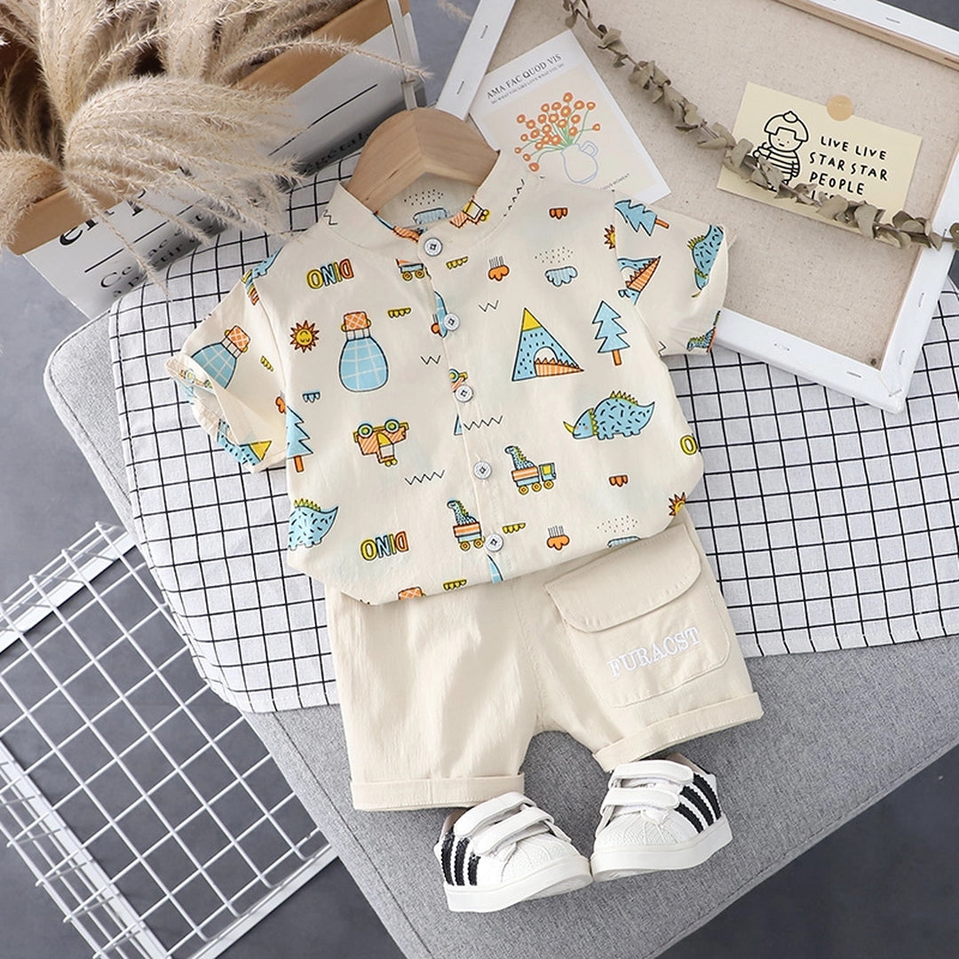 Dino Design Cream Summer 2pcs Set - Minitaq baby kids clothes dress
