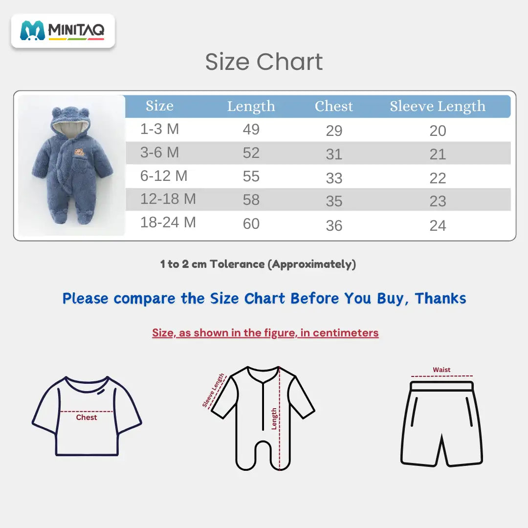 Bear in the Pocket Design Blue Baby Romper 88 - Minitaq baby kids clothes dress