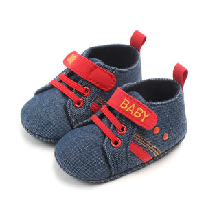 Blue Red Canvas Denim Style Baby Shoes 1 - Minitaq baby kids clothes dress