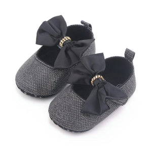 Fancy Black Baby Girl Shoes with Bow 1 - Minitaq baby kids clothes dress