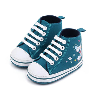 White and Teal Causal Converse Style Baby Shoes 1 - Minitaq baby kids clothes dress