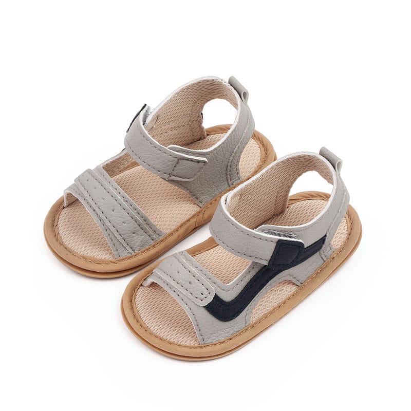 Gray Summer Sandals With Dark Side Accent 1 - Minitaq baby kids clothes dress