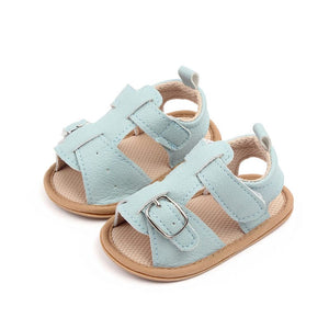 Light Blue PU And Comfy Mesh Summer Baby Shoes 1 - Minitaq baby kids clothes dress