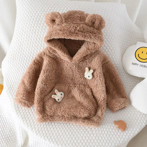 Cozy Brown Bunny N Bear Ear Hoodie - Minitaq baby kids clothes dress