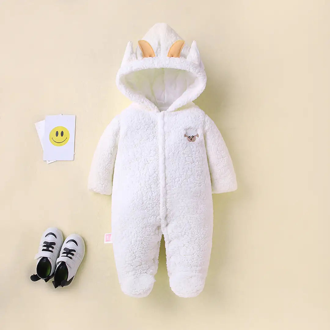 Soft White Cute Ears Style Winter Baby Romper 1 - Minitaq baby kids clothes dress