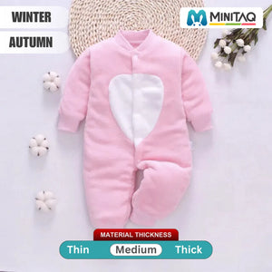 Soft Pink and White Heart Baby Romper 1 - Minitaq baby kids clothes dress